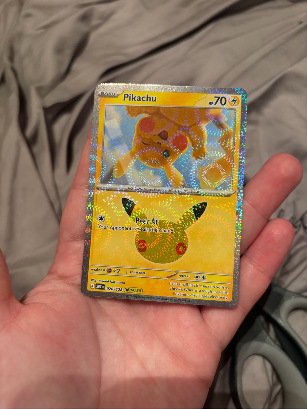 Pikachu Pokémon Holographic Trading Card - Yellow